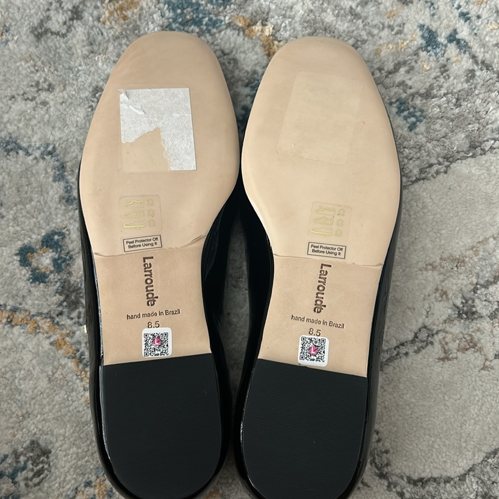 Larroudé Blair Ballet Flat in Black Patent Size 8.5 Parisian Mary Jane Flats - Picture 11 of 12